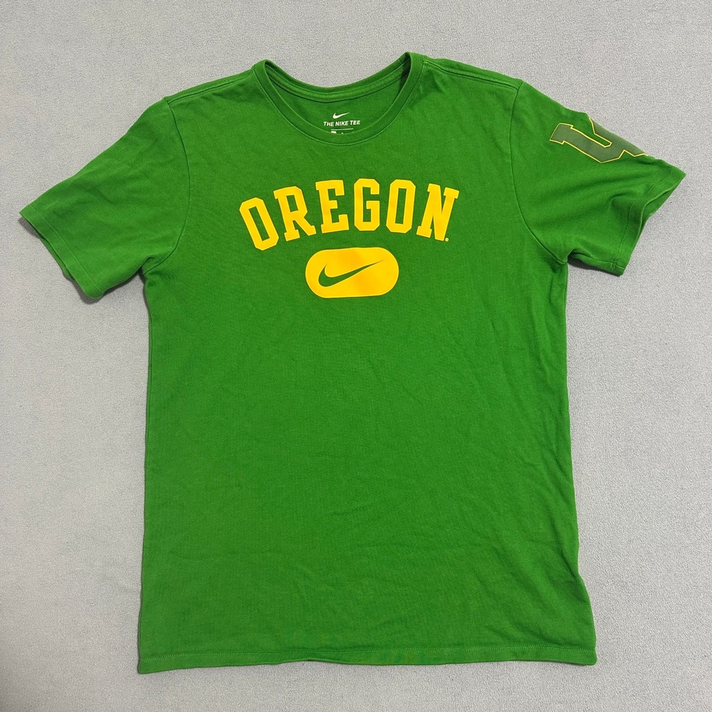 Nike Oregon Athletic Fit Stretch Crewneck T-Shirt Short Sleeve Green Mens Size L